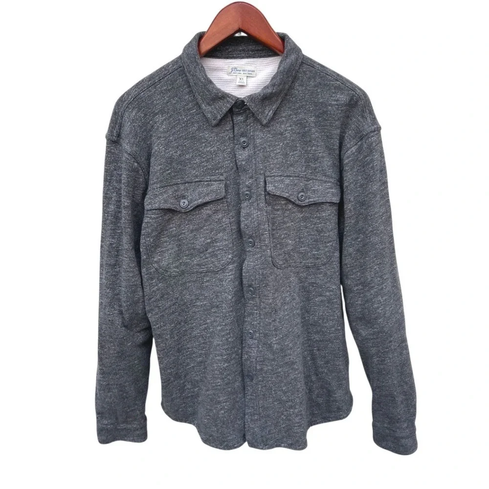 J Crew XL Gray Waffle Thermal‎ Lined Shirt Men Shacket Workwear Gorpcore Utility